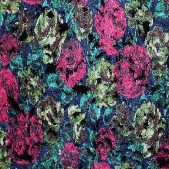 Tissu en laine bouclée avec motif floral | The fabric baron