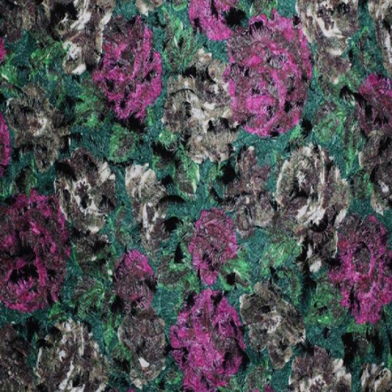 Tissu en laine bouclée avec motif floral | The fabric baron