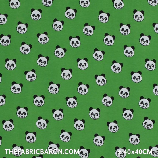 Geef rechten deken Afname Kinder stof (Jersey) - Afgedrukt van Panda groen | The fabric ...