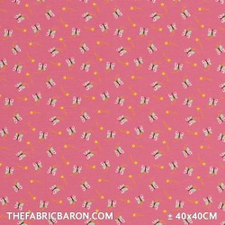 Children's Fabric (Jersey) - Butterflies With Stars Caral