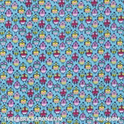 Children's Fabric (Jersey) - Birds Turquoise