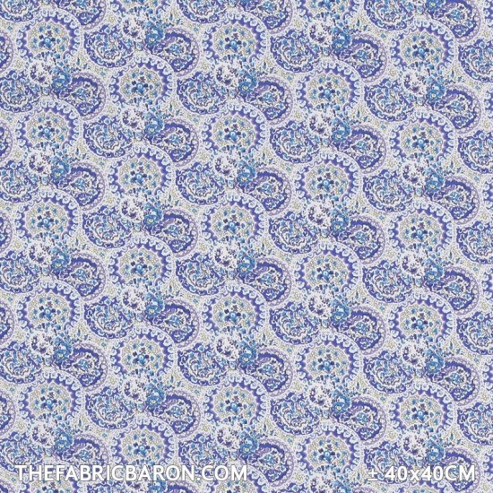 Coton Imprimé - Barbay Purple Cobalt