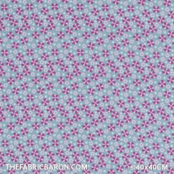 Cotton Printed - Flower With Dot Petrol