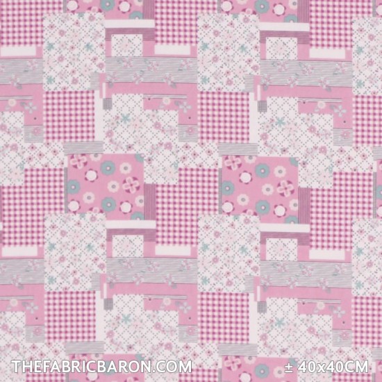 Cotton Printed - Patchwork Pink
