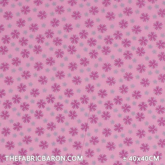 Cotton Printed - Rain Drops In Water Pink