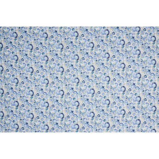 Coton Imprimé - Pissenlit Fleur Bleu