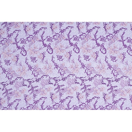 Coton Imprimé - Plante Lila Purple