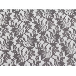 Lace Fabric - Flowers Brown (Stretch)