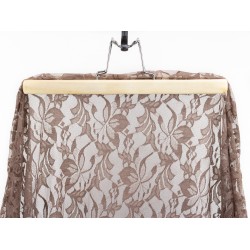 Lace Fabric - Flowers Light Brown (Stretch)
