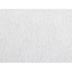 Lace Fabric - Flowers White (Stretch)