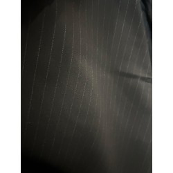 Stretch Textilles Chalk Stripe Black/White