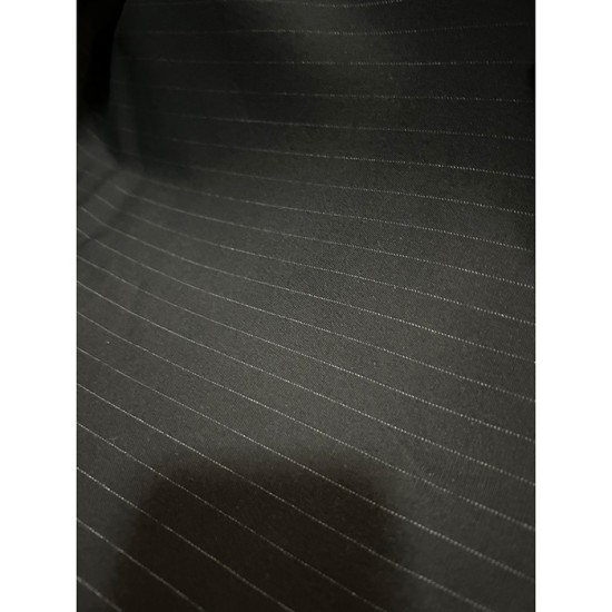Stretch Textilles Chalk Stripe Black/White
