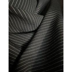 Stretch Fabric Pinstripe - Black