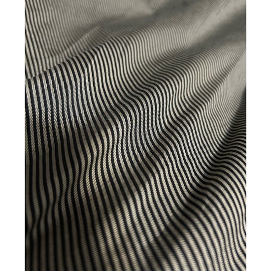 Stretch Fabric Stripes - Black - Silver