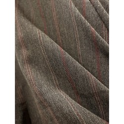 Stretch Fabric Stripe Vison - Brown-Bordeaux