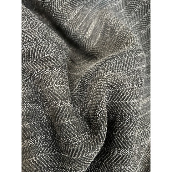 Herringbone Fabric Coarse - Anthracite Grey