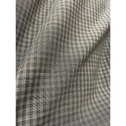 Bi-Stretch Checked Fabric - Lever - Ecru 3x