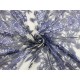 Seide Transparent Bedruckte Blume - Blau/Grau