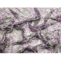 Silk Transparent Printed Circle - Purple/Gray