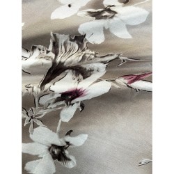 Silk Fabric Big Flower Beige