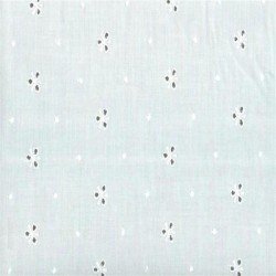 Embroidery Swiss Three Leaf Clover Dots White