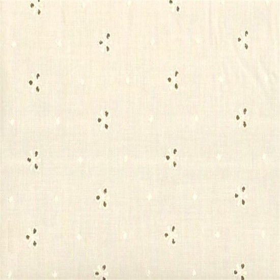 Embroidery Swiss Three Leaf Clover Dots Off-White