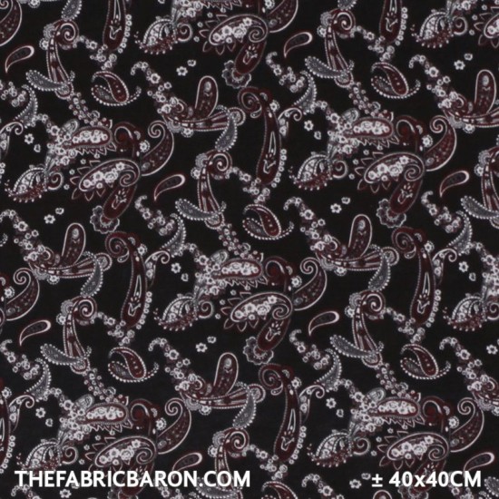 Jersey Printed Smooth - Paisley Red Black