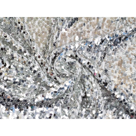 Sequins - Silver on White