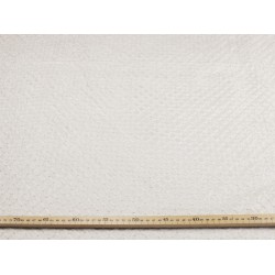 Silk Stitched Checked Pearl - Creamy white