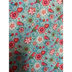 So Cute Printed Cotton - Parakeet Aqua