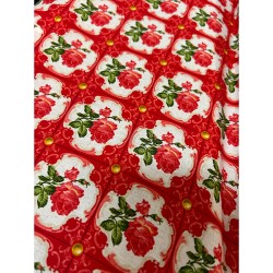 So Cute Printed Cotton - Tile Red
