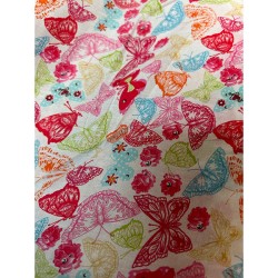 So Cute Printed Cotton -  Butterfly White