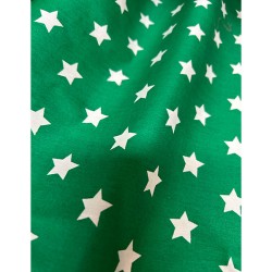 Coated Fabric Cotton Stars Green 20mm