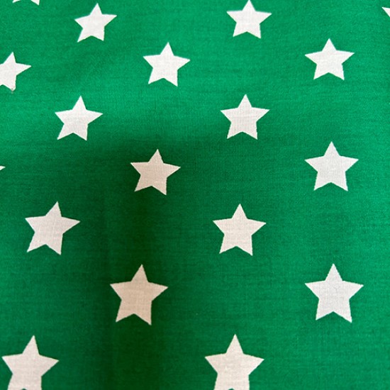 Coated Fabric Cotton Stars Green 20mm