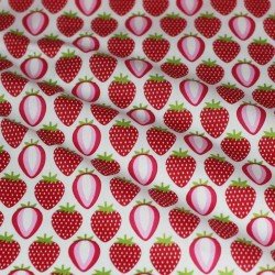 Coated Fabric Cotton Strawberry
