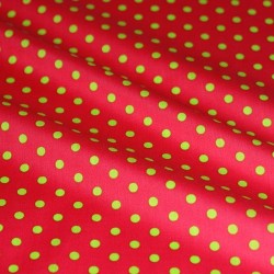 Coated Fabric Cotton Dots Fuchsia Lime 7mm
