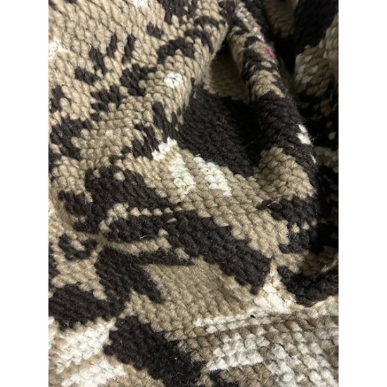 Wool (100%) Knitted Fabric - Brown-Beige