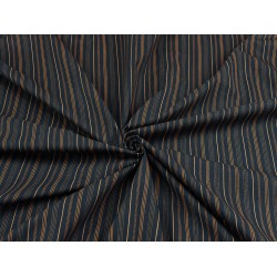 Cotton Twill Striped - Black/Beige/Orange