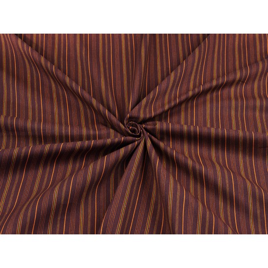 Cotton Twill Striped - Chestnut Brown/Orange/Yellow