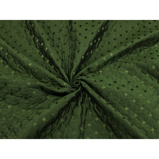 Quilted Silk - Bottle Green