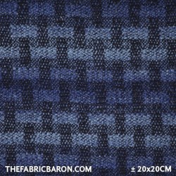 Coarse Textured Fabric - Diamond Blue Black