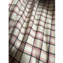Fantasy Checked Fabric - Beige-Red