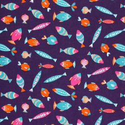 Children's Fabric - Fish Purple