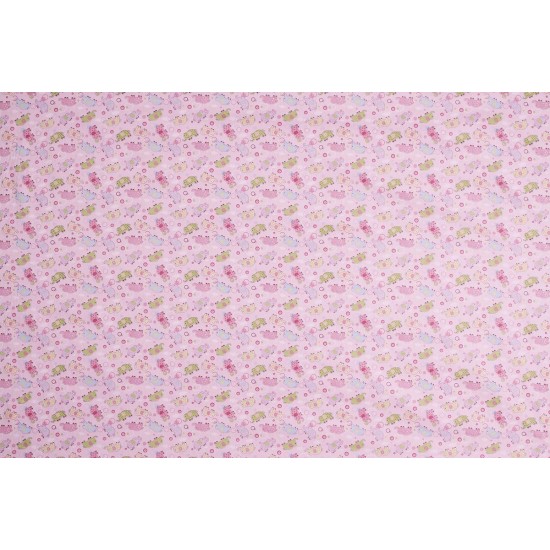 Children's Fabric - Beautiful Elephants Pink