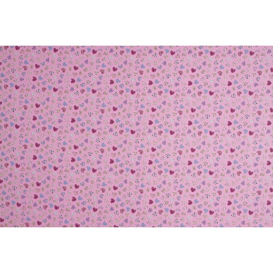 Kinderstof - Decoratie In hart roze