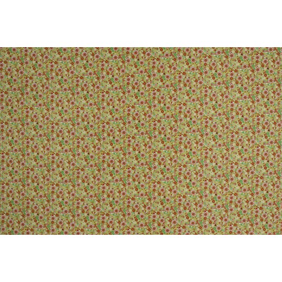 Children's Fabric - Field Flowers Lime