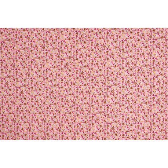 Tissu Pour Enfants - Champ fleurs rose