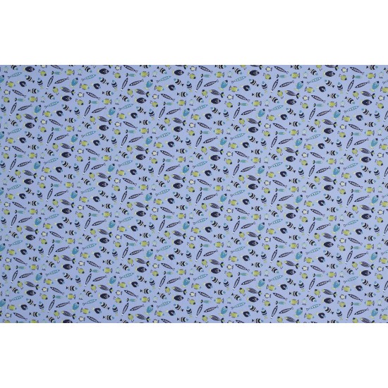 Tissu Pour Enfants - Poisson bleu clair