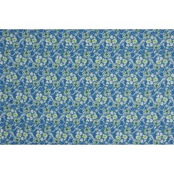 Children's Fabric - Flowers With Leaf Petrol