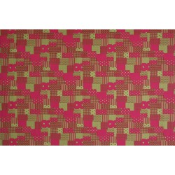 Kinderstof - Patchwork stof Lime Fuchsia